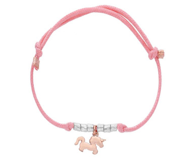 Plata Mujer Pulsera Cordón Plata Unicornio