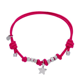 Pulsera Cordón Plata Estrella